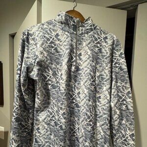 Women's NILS Robin Base Layer  1/4 zip top,  gray pattern, XL